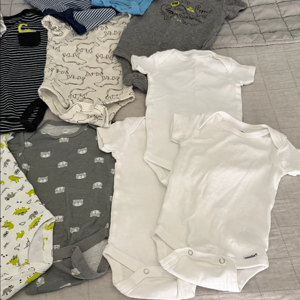 0-3 Months Assorted Baby Onesies 12 total
